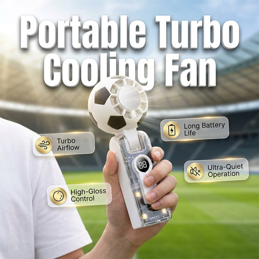 Ventilador portátil dobrável com visor digital