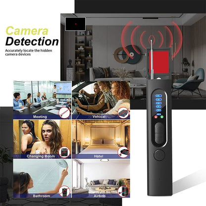🥳 2026 venda quente 🚗🏨 50% de desconto! Detector anti-espião – 5 modos de detecção, sensibilidade de 6 níveis. Você encontra câmeras escondidas, dispositivos de ouvida e rastreadores GPS. Fique seguro em hotéis, carros, vestiários! 🌟💪