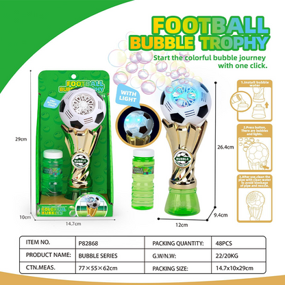 ⚽🏀Bolhas de sabão iluminadas para troféus de futebol americano e basquete