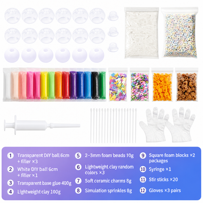 📢📢50% OFF !! ⏰💞50K+ SOLD! 🧪DIY Squeeze Ball Making Kit – mix colorful clay & sparkling fillers, leak-proof slow-rising fun. No-mess craft for kids! 🎨✅